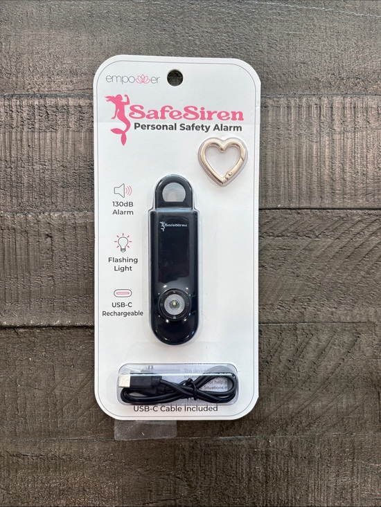 SafeSiren Other - SafeSiren Personal Safety Alarm - Black with Rose Gold Heart Clip